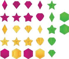 game star and gems vector