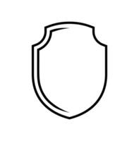 emblem Shield frame Logo. template outline Sign of Protection, Guard and Security. Insurance or Immunity Symbol. Empty icon design isolated on white background vector
