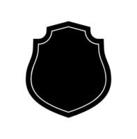 emblem Shield logo template flat illustration, shielding icon in black and white color, security and protector symbol isolated on white background vector
