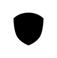 Shield logo template flat illustration, shielding icon in black and white color, security and protector symbol isolated on white background vector