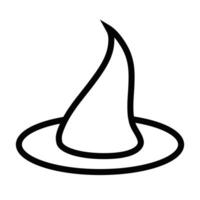 Minimalistic outline of a witch hat. Illustration for Halloween or magic themes. Editable stroke. vector