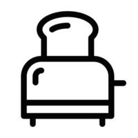 Minimalistic toaster icon with a slice of bread. Illustration of kitchen appliance. Editable stroke. vector
