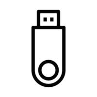 Minimalistic outline of a USB flash drive. Illustration of data storage and technology. Editable stroke. vector
