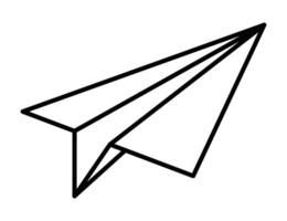 Outlined paper airplane icon. Illustration symbolizing travel, communication, or creativity. Editable stroke. vector