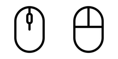Simple outline of two computer mouse icons. Illustration representing technology and computer hardware. Editable stroke. vector