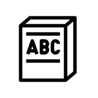 Outline of an ABC educational book. Illustration representing learning, reading, or early education. Editable stroke. vector