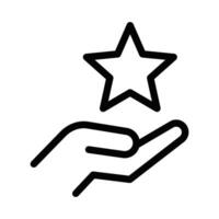 Hand holding a star icon, symbolizing excellence and recognition. Perfect for awards and achievement themes. Editable stroke. vector