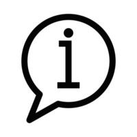 Information icon in a speech bubble, perfect for communication, help, and support themes. Editable stroke. vector