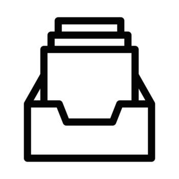 Simple archive folder icon in black outline style, ideal for organization, office, and document themes. Editable stroke. vector