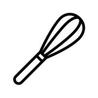 Simple black outline illustration of a whisk. This icon is suitable for baking, cooking, and kitchen themes. Editable stroke. vector