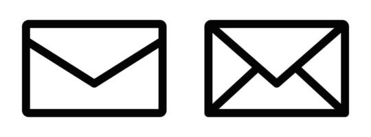 Simple outline of two mail envelope icons, symbolizing email, messages, and communication. Editable stroke. vector
