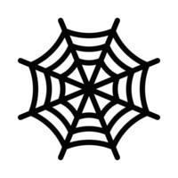 Spider web icon in a clean outline style. Illustration of a Halloween or spooky theme. Editable stroke. vector