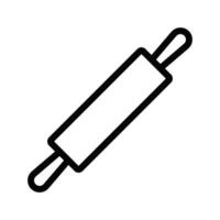 Clean black outline illustration of a rolling pin. This icon is perfect for bakery, cooking, and kitchen themes. Editable stroke. vector
