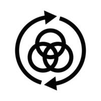 Icon of renewable energy symbol, representing eco-friendly power sources. Simple black and white design. Editable stroke. vector
