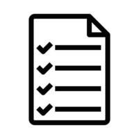 Icon of a checklist with check marks, representing tasks, to-do lists, and organization. Editable stroke. vector