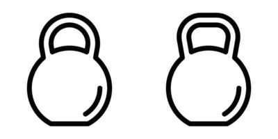 Icon of a kettlebell, representing fitness, weightlifting, and exercise themes. Simple black and white design. Editable stroke. vector