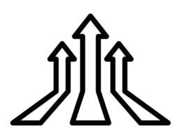 Minimalistic black arrow growth symbol, showing upward progress. Business and success. Editable stroke. vector