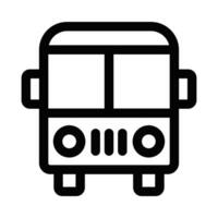 Simple bus front view icon, suitable for public transport and travel-related designs. Editable stroke. vector