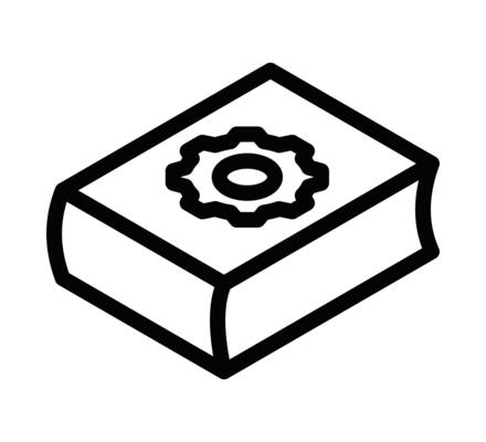 Manual book icon. Editable stroke.