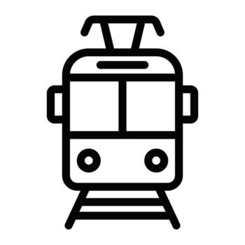 Train front view icon, perfect for railway, transportation, and travel themes. Editable stroke. vector