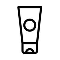 Icon of a tube, suitable for representing cosmetic products, toothpaste, or ointments. Simple black and white design. Editable stroke. vector