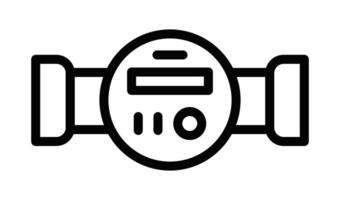 Icon of a water meter, representing utility, measurement, and water usage themes. Simple black and white design. Editable stroke. vector