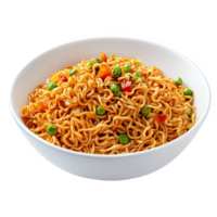 A bowl of noodles with peas and carrots png