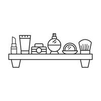 Cosmetic shelf icon on white background vector