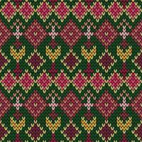 Knitting with beautiful patterns is used in winter clothes. vector