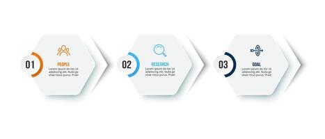3 steps business template. vector
