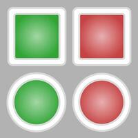 Start and stop button. Red and green button. Isolated on gray background. vector