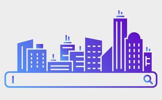 Urban background on the icon. Gradient icon for your business. vector