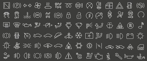 Car dashboard icons. Car control panel interface. Dashboard icons. vector