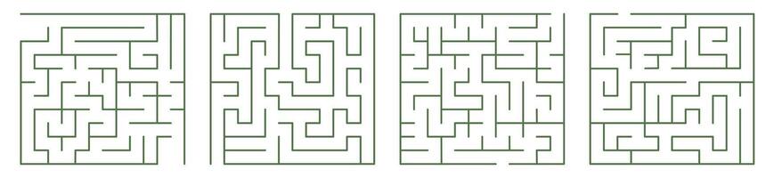 Logic game, route. Green geometric pattern. vector