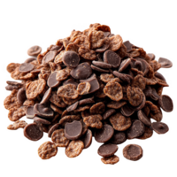 Pile of chocolate breakfast cereal transparent background png