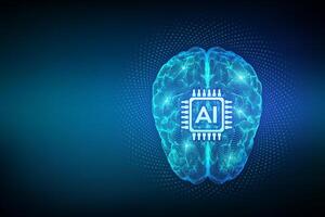 AI. Artificial Intelligence Concept. Brain. Digital brain. Machine Learning. Artificial Intelligence for big data analytics. Neural networks. Deep Learning. vector