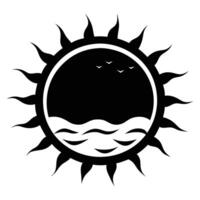 sun silhouette design vector