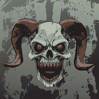 Gothic skeleton face, comic style for your infernal graphics on halloween, or character for games vector
