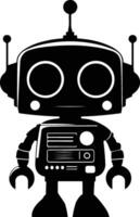 a robot with a black and white design vector