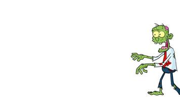 Funny Zombie Cartoon Character Walking With Hands In Front. 4K Animation Motion Graphics Without Background video