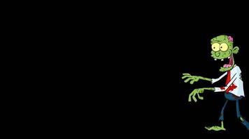 Zombie Cartoon Character Walking With Hands In Front. 4K Animation Motion Graphics Without Background video
