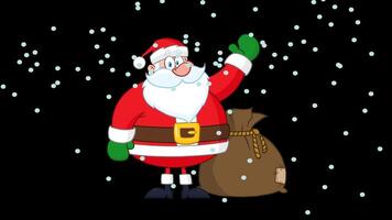 Santa Claus Cartoon Character Waving. 4K Animation Motion Graphics Without Background video