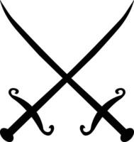 a pair of swords with a black and white background. vector