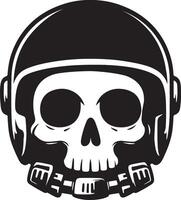 skull in a helmet with a white background vector