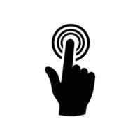 Silhouette of a Hand Pressing a Button Icon Graphic for Call to Action Designs vector