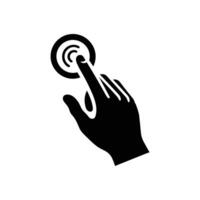 Minimalist Hand Pressing Button Silhouette Perfect for Web and App Interfaces vector