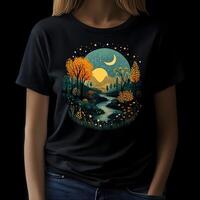 Enchanting Hand Drawn of a Dreamy Whimsical Forest Landscape photo