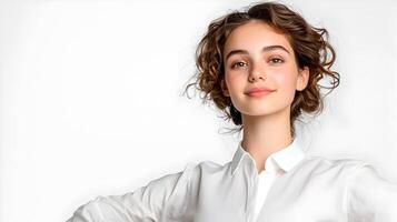 Confident and Determined Stance on a Clean White Background photo