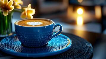 Peaceful 3D Caf Moment with Soft Lighting and Coffee Cup photo