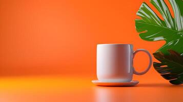 3D Coffee Cup on Soft Gradient Background Symbolizing Elegant Coffee Experience photo